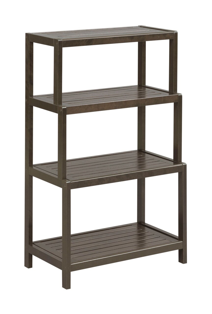 Contemporary Home Living 37" Coffee Brown 4-Tier Step Back Multipurpose Shelf